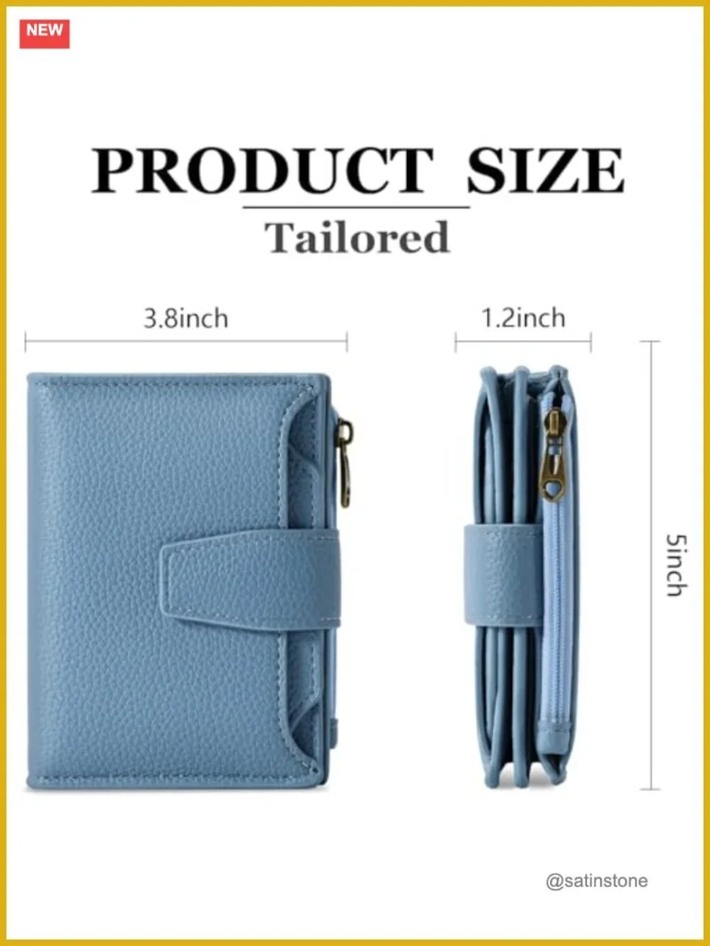 Women's RFID Blocking Leather Bifold Compact Wallet with Zipper Coin Pocket